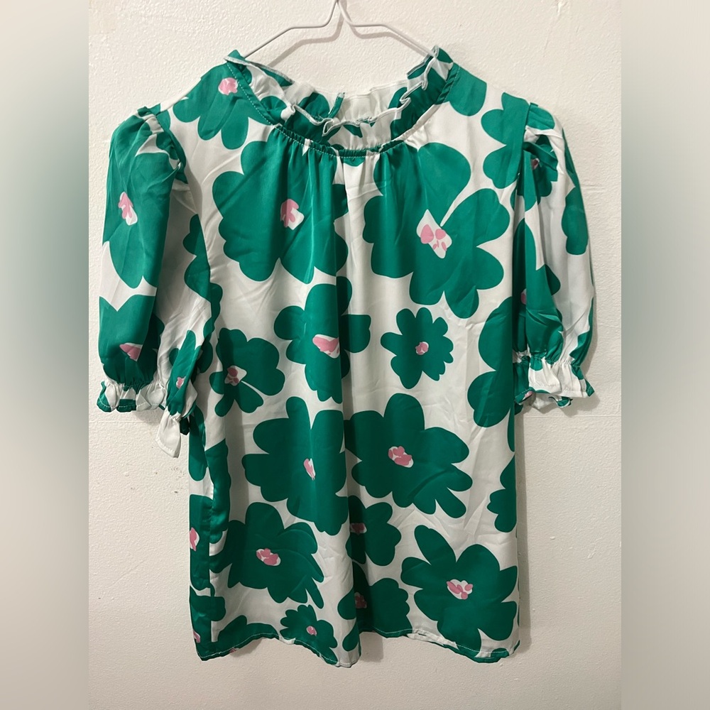 Floral silk blouse